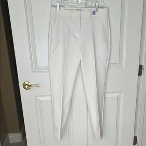 WHBM Classic Slim Ankle Comfort Stretch Pants Off White 6